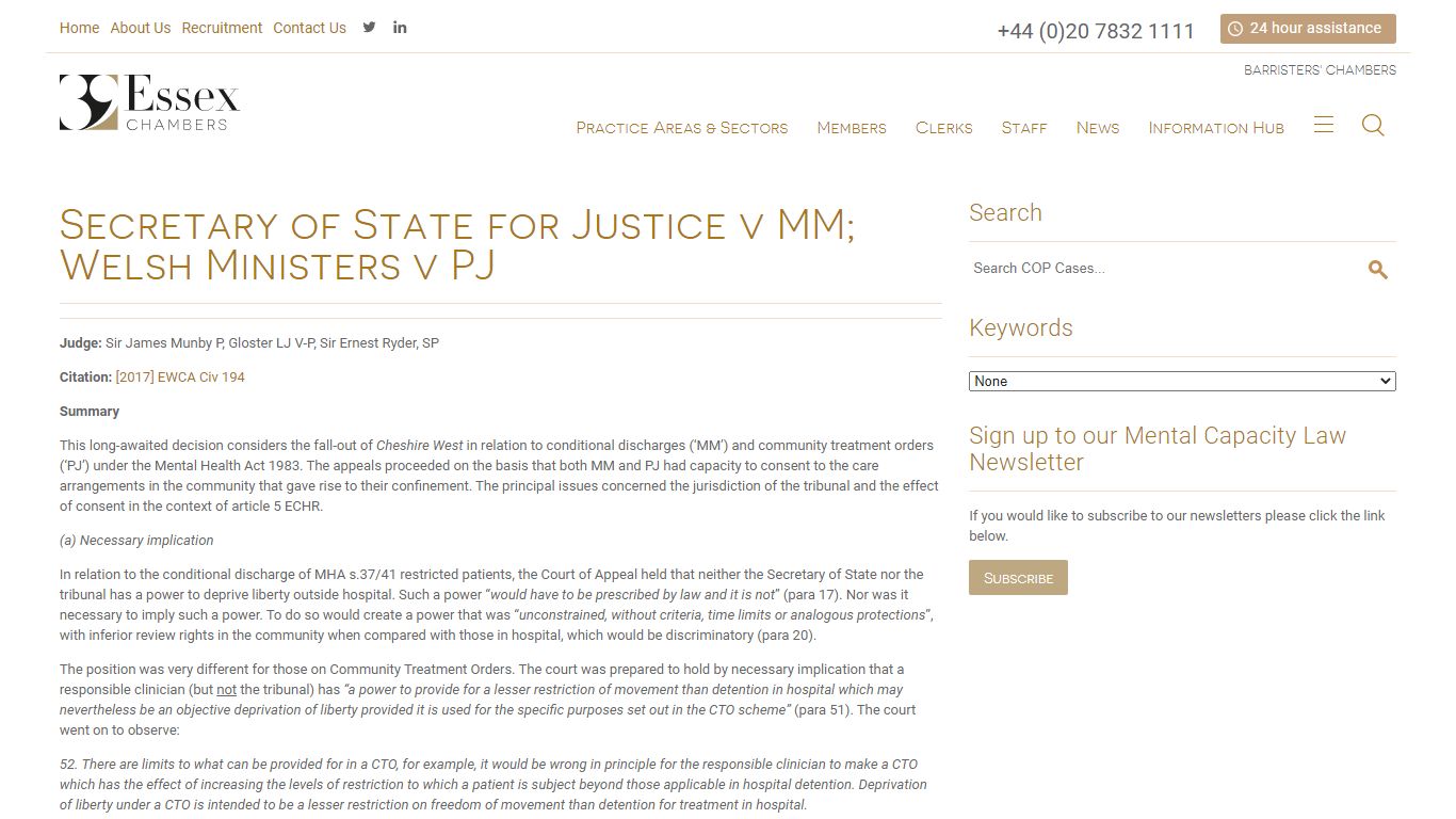 Secretary of State for Justice v MM; Welsh Ministers v PJ